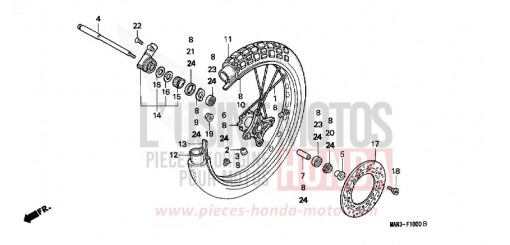 ROUE AVANT NX650W de 1998